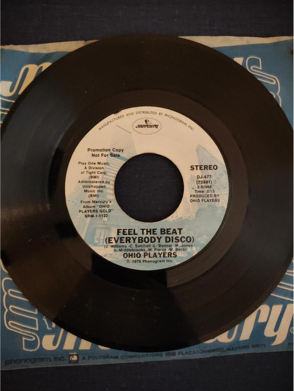 Rare PROMO Ohio Players- feel the beat- stereo/mo 45 Vinyl